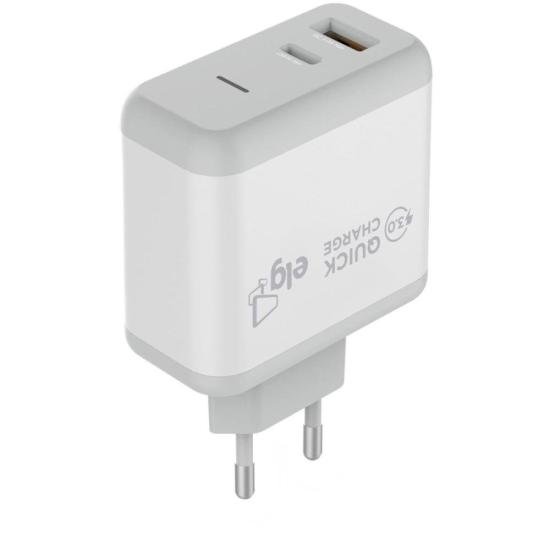 Carregador USB + USB Tipo C 3A